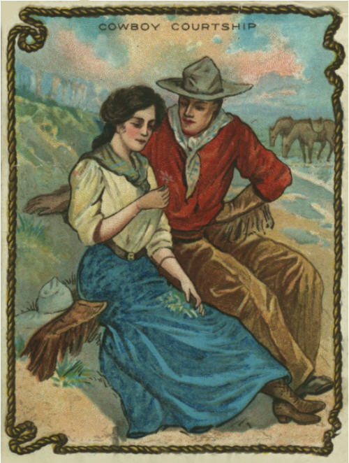 Cowboy Courtship - Tobacco Card, c.1900 (Unknown Artist) 